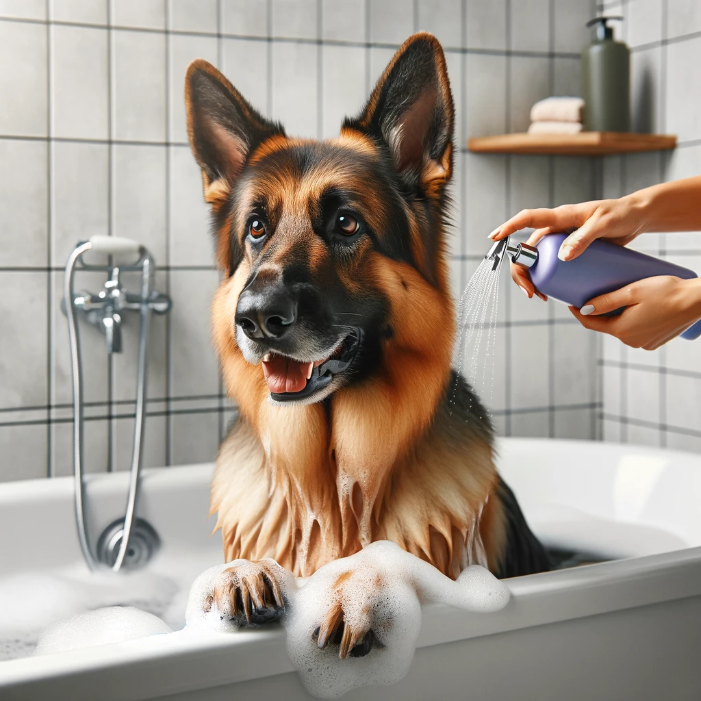 German-Shepherd-Bathe