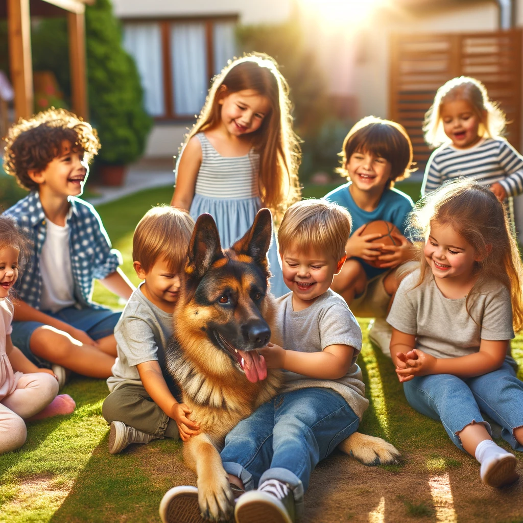 German-Shepherd-with-kids